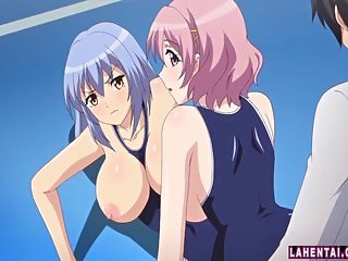 Two big titted hentai babes in swimsuits